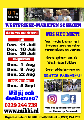 Poster Westfriese Folkloremarkt 11 Juli 2024 goede